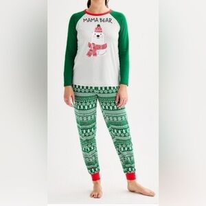 Jammies For Your Families Mama Bear Cozy Christmas Pajama Set sz Small NWT $45